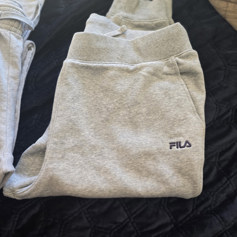 Under Armour Light Gray Joggers with Purple Logo